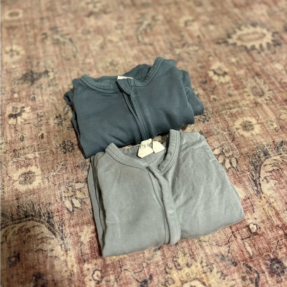 Kate Quinn & Kyte Baby Blue and Gray Kids Pajamas bundle 0-3M